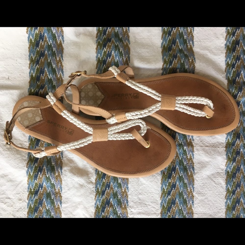 Sperry Top Sider White rope sandal “lacie”